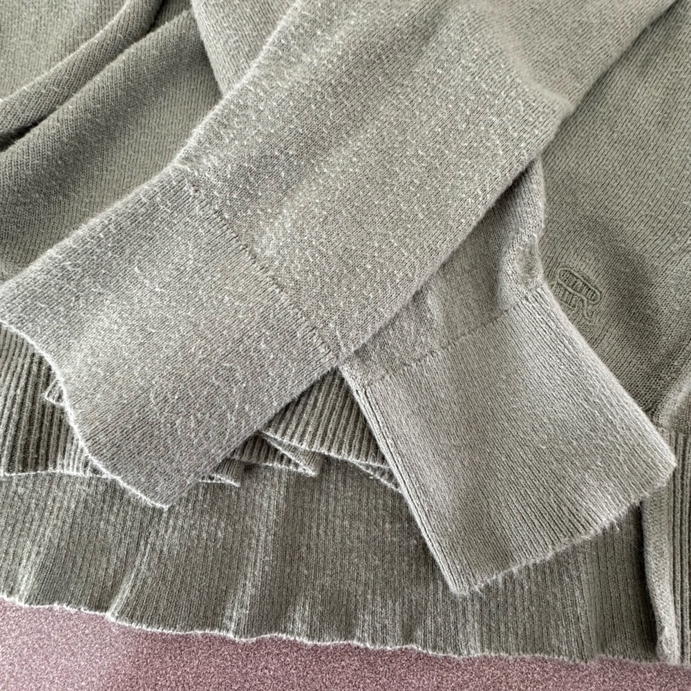Olive Green V-Neck Cardigan - Picture 4 of 4